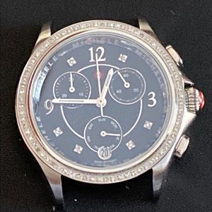 Michele Belmore Chrono Black Dial Diamond Watch